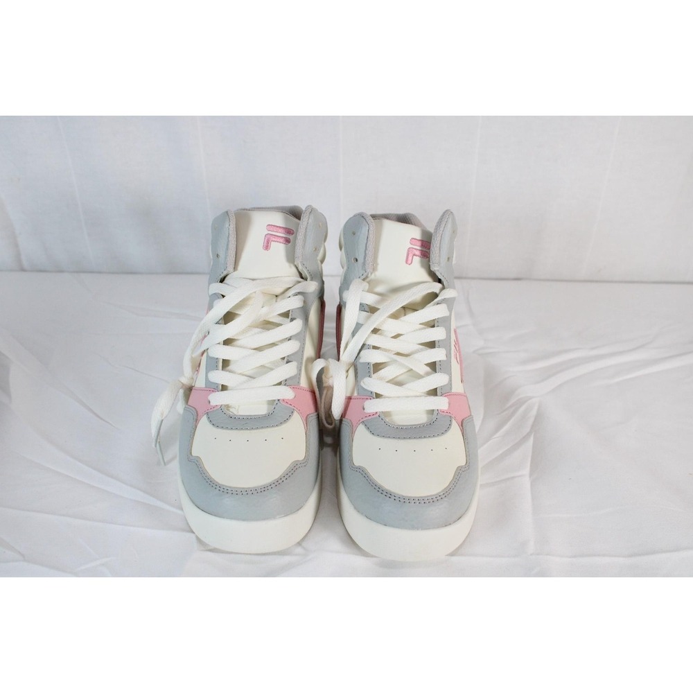 FILA High Top Sneakers Womens Gray Pink White Colorblock Lace Up Athletic Shoes - Picture 12 of 13